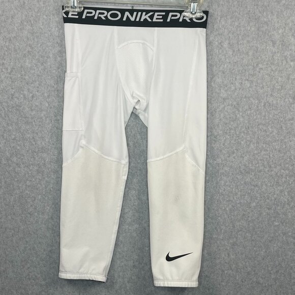 Nike Pro Dri-FIT Boys Athletic Tights Pants Youth Large 3/4 Length Pull On - Picture 1 of 9